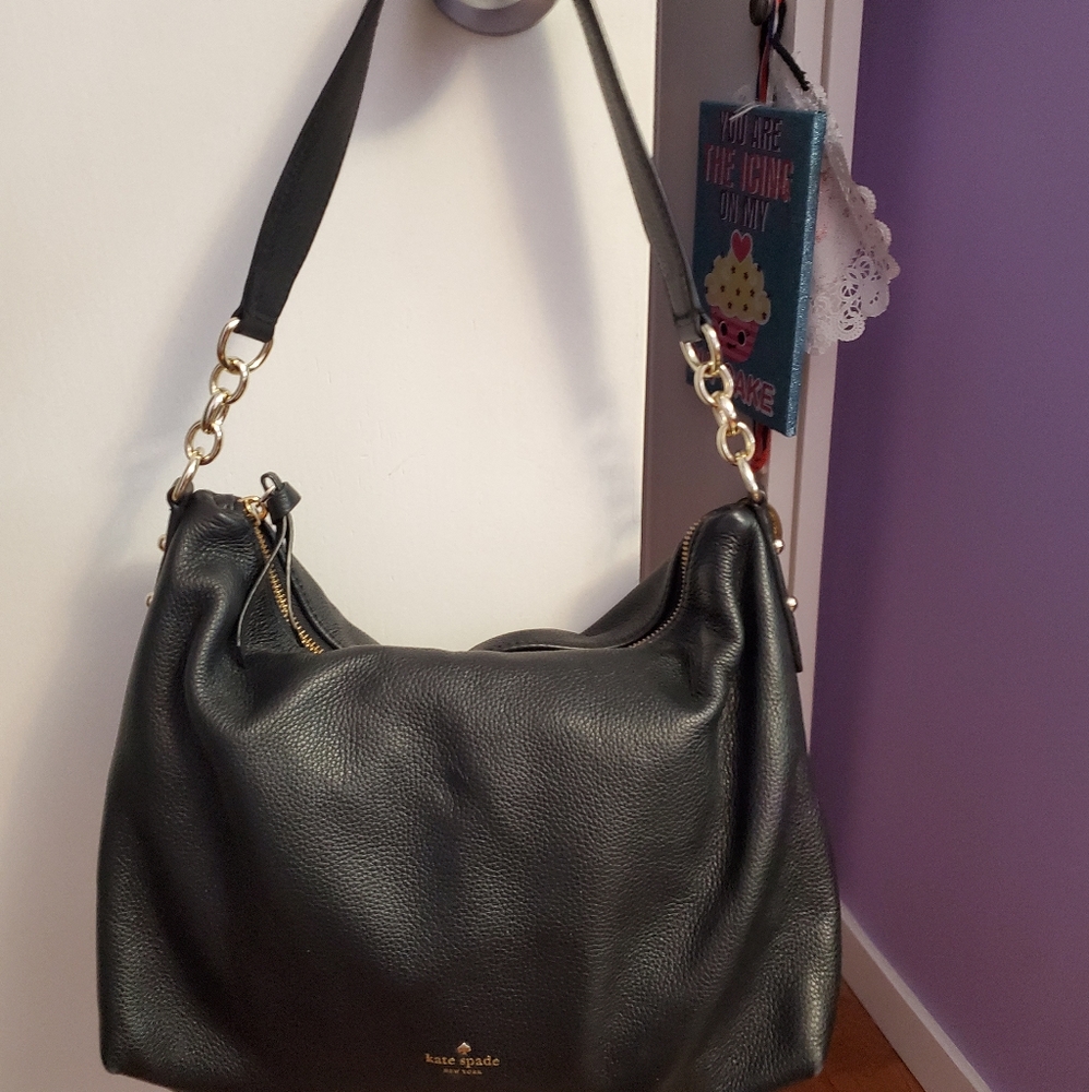 EUC black katespade hobo bag